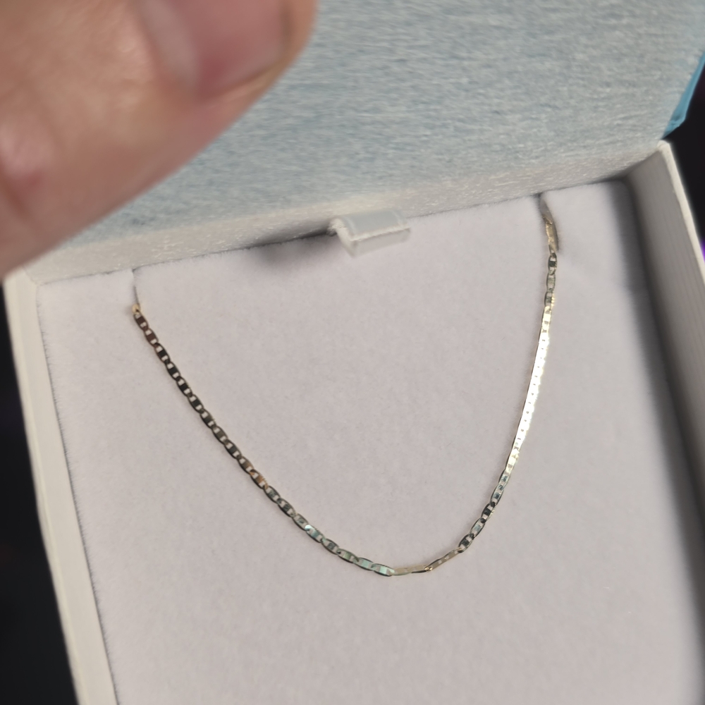 10k Solid Gold 7" 1.2mm Meriner Link Braclet